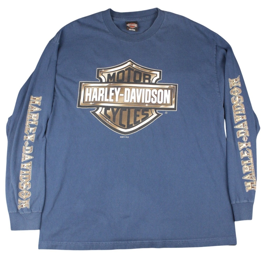 Harley-Davidson Long Sleeve Shirt XL Blue Buffalo Soldiers Sierra Vista AZ 2011